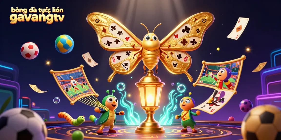 bóng đá trực tuyến gavangtv showcases thrilling sports betting action with animated elements and golden motifs