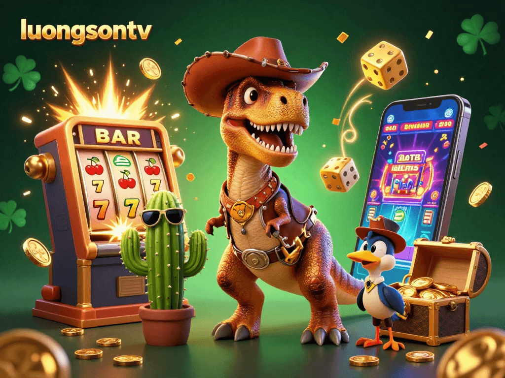Enjoy thrilling casino action with luongsontv's vibrant T-Rex and friends in this explosive scene.