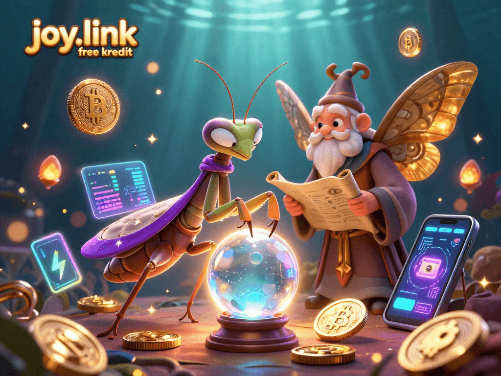 Experience joy.link free kredit wins with our magical fortune teller scene illustrating vibrant casino elements.