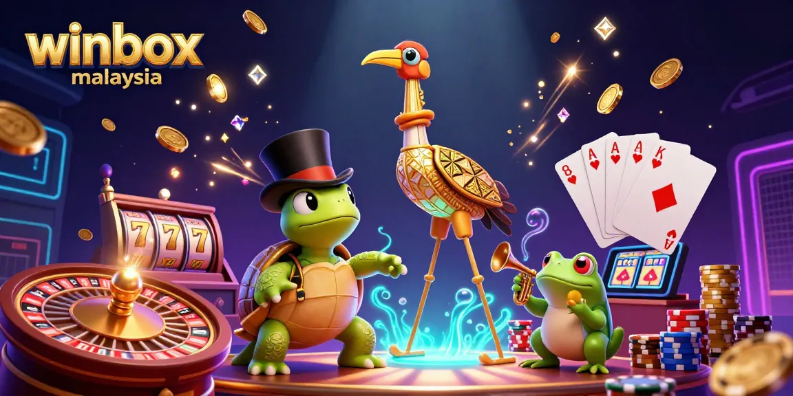Winbox Malaysia showcases players enjoying vibrant online casino scenes filled with fun game elements.