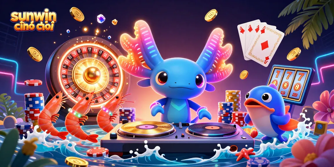 Get immersed in the vibrant world of sunwin chính chủ with this dynamic and colorful casino scene.