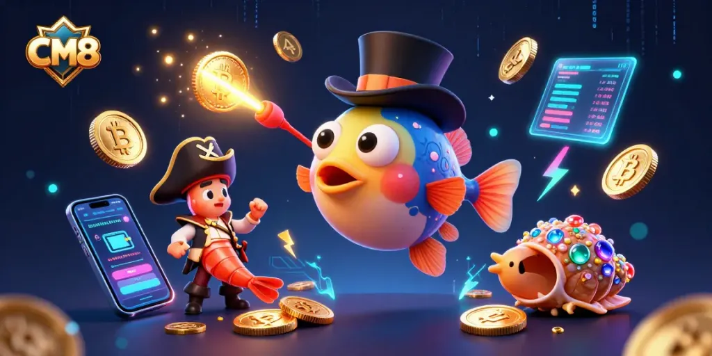 Engage with CM8's vibrant world of gaming through this captivating underwater casino scene.