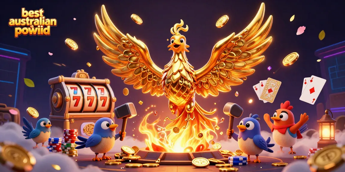 Experience the excitement with the best australian payid pokies illustrated in a dynamic casino scene.
