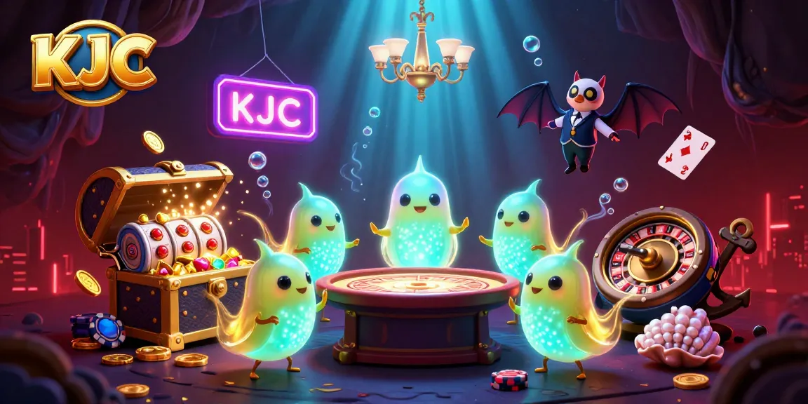 KJC lights up a dynamic cave casino illustration with glowworms and a bat dealer, showcasing exciting gaming elements.