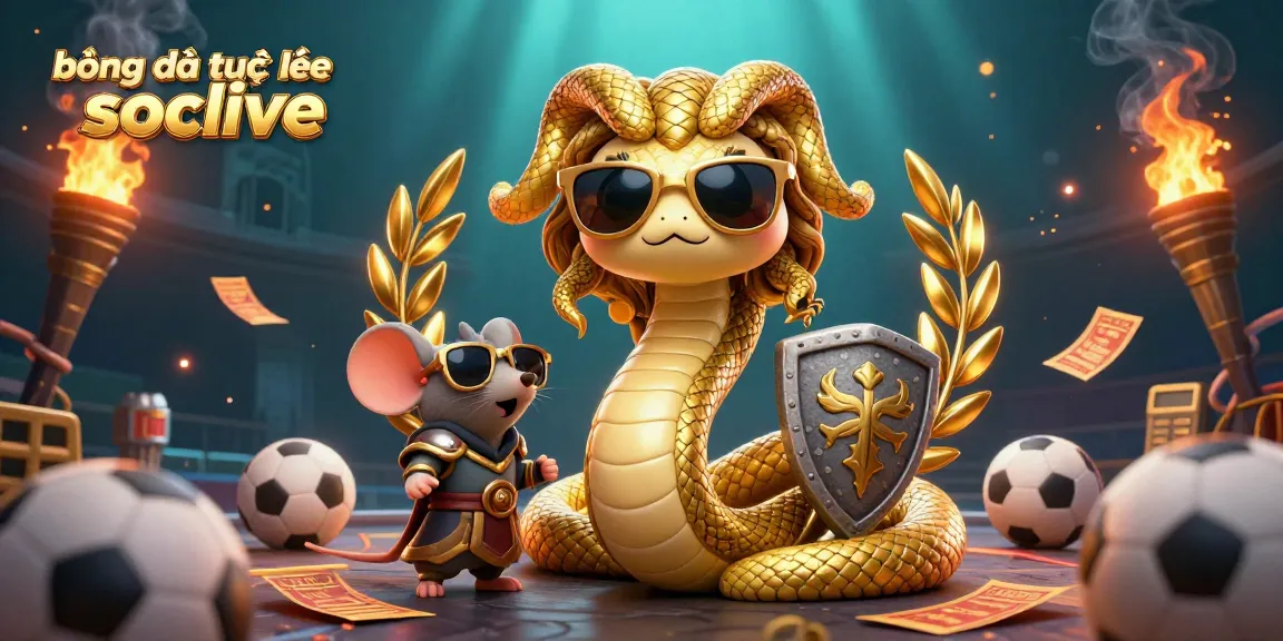Experience bóng đá trực tuyến socolive with lively sports elements and dynamic betting scenes in a vibrant illustration.