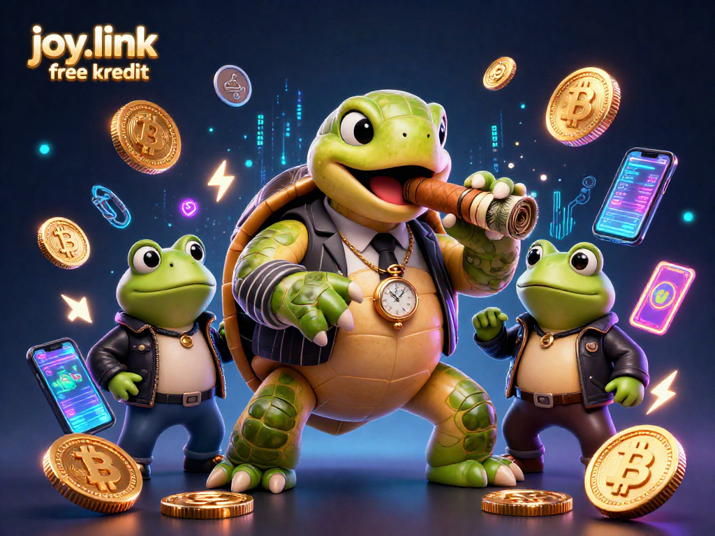 Engage with joy.link free kredit, where the snapping turtle mobster oversees a vibrant casino scene with crypto elements.